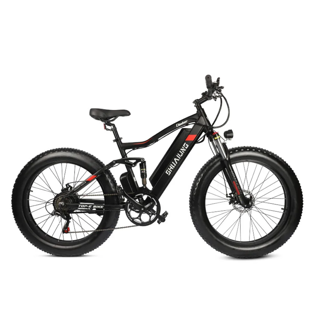 

48V10Ah Electric Bicycle 26 Inches Shock Absorption Aluminum Alloy 21 Speed Snow Bike 400W Brushless Motor Powerful Drive