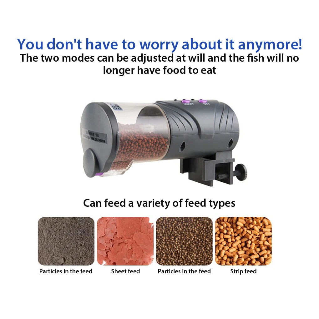 

Auto Fish Tank Feeder Aquarium Timer Food Timing Dispenser Battery Operated Moisture-proof Household Weekend Dispensing Device