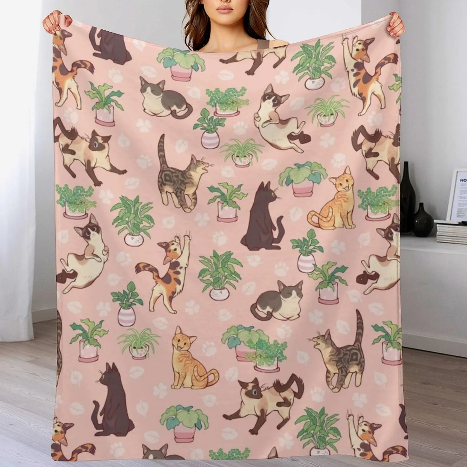 Уютное розовое одеяло Майки теплое зимнее фланелевое модное для диванов