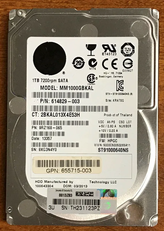 MM1000GBKAL 1TB 7, 2 k SATAIII 2, 5   614829-003 hdd