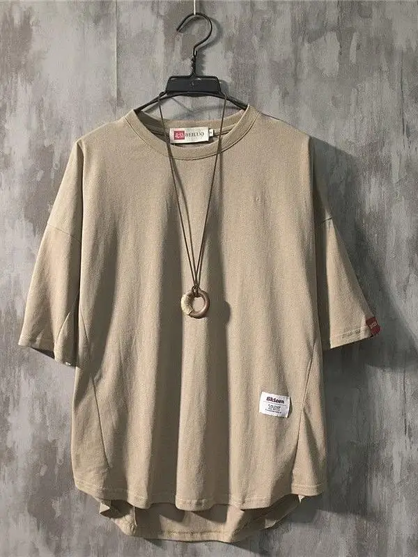 Summer Short sleeve Men's T-shirt Solid Loose Clothes Student Korean Sle Half Sleeve Fashion Coup...