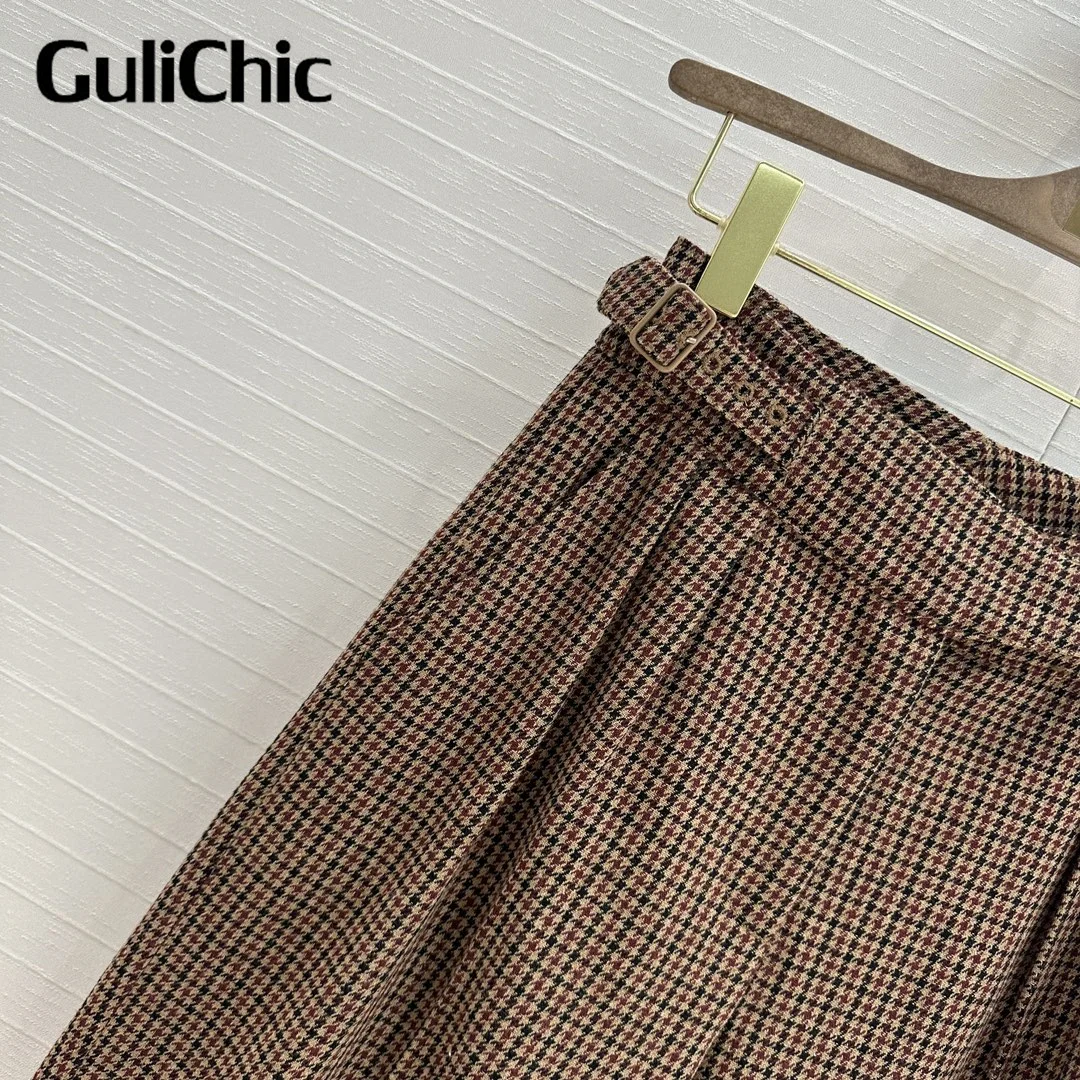 11 5 GuliChic женский шерстяной винтажный классический клетчатый комплект с узором