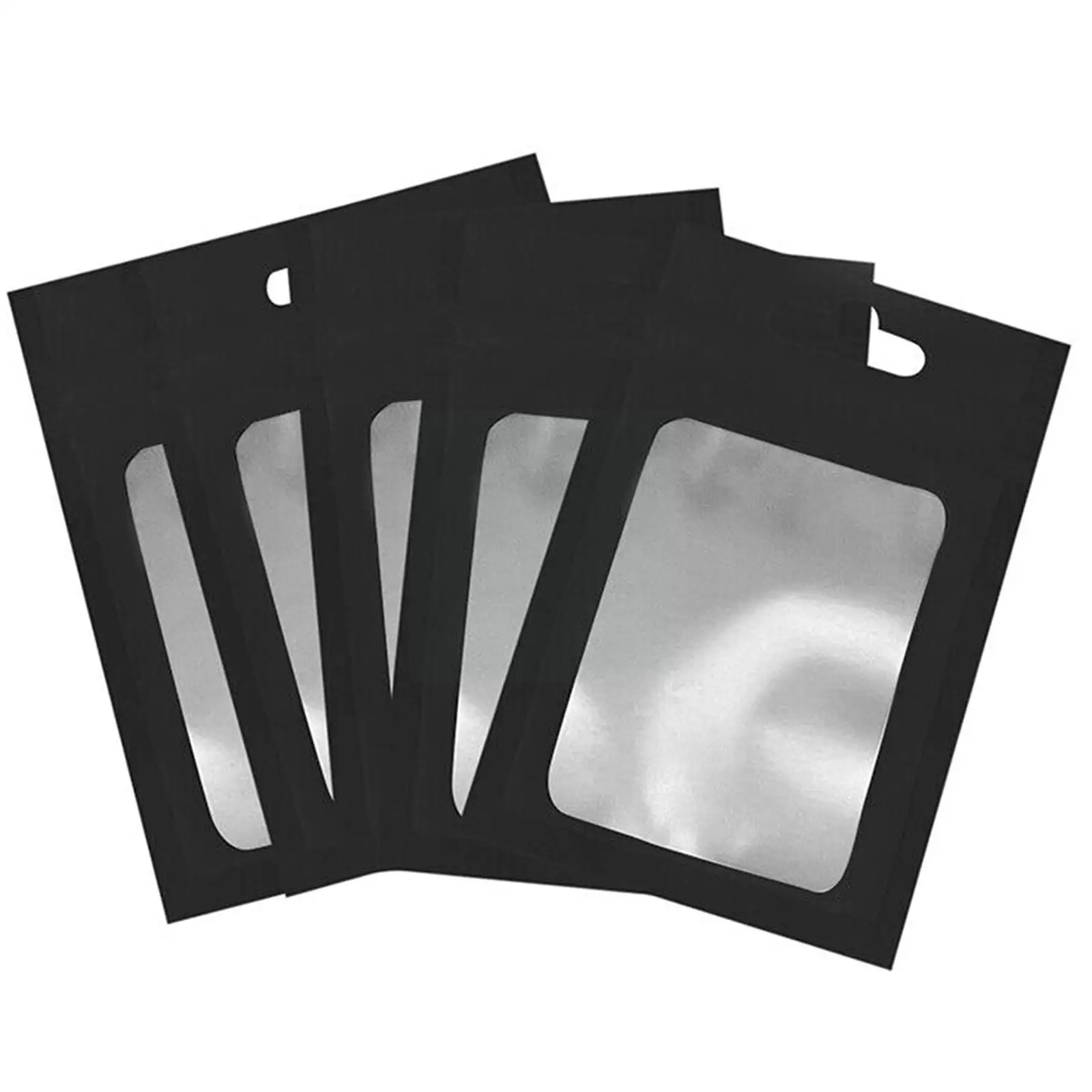 

100pcs Bag with Transparent Window Reusable Hanging Display Bag Household Packaging Foil Storage Jewelry Food Bag Pouch J9L8