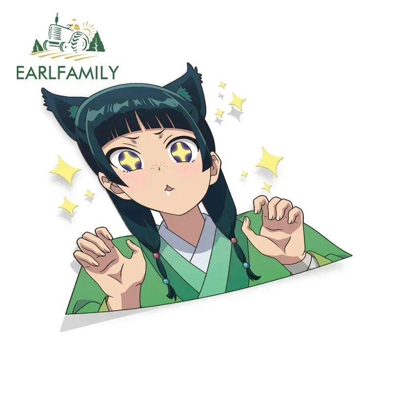 

EARLFAMILY 13 см для Maomao Mao Licht Peek Half Body, милые наклейки для автомобиля, Стайлинг автомобиля, мультяшные наклейки, автомобильные аксессуары, лобовое стекло ноутбука