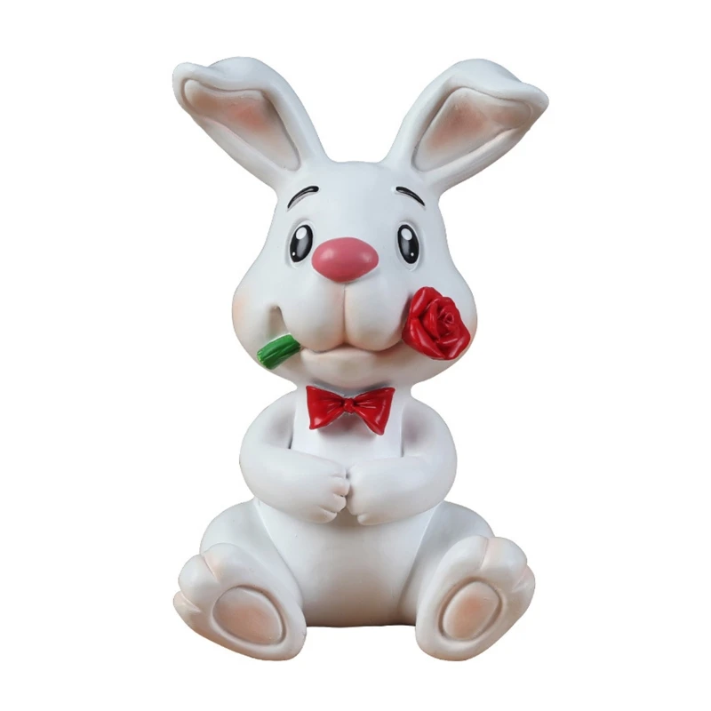 

Фигурки милых кроликов, держатель для очков, полимерная статуя животного, демонстрационная подставка для очков