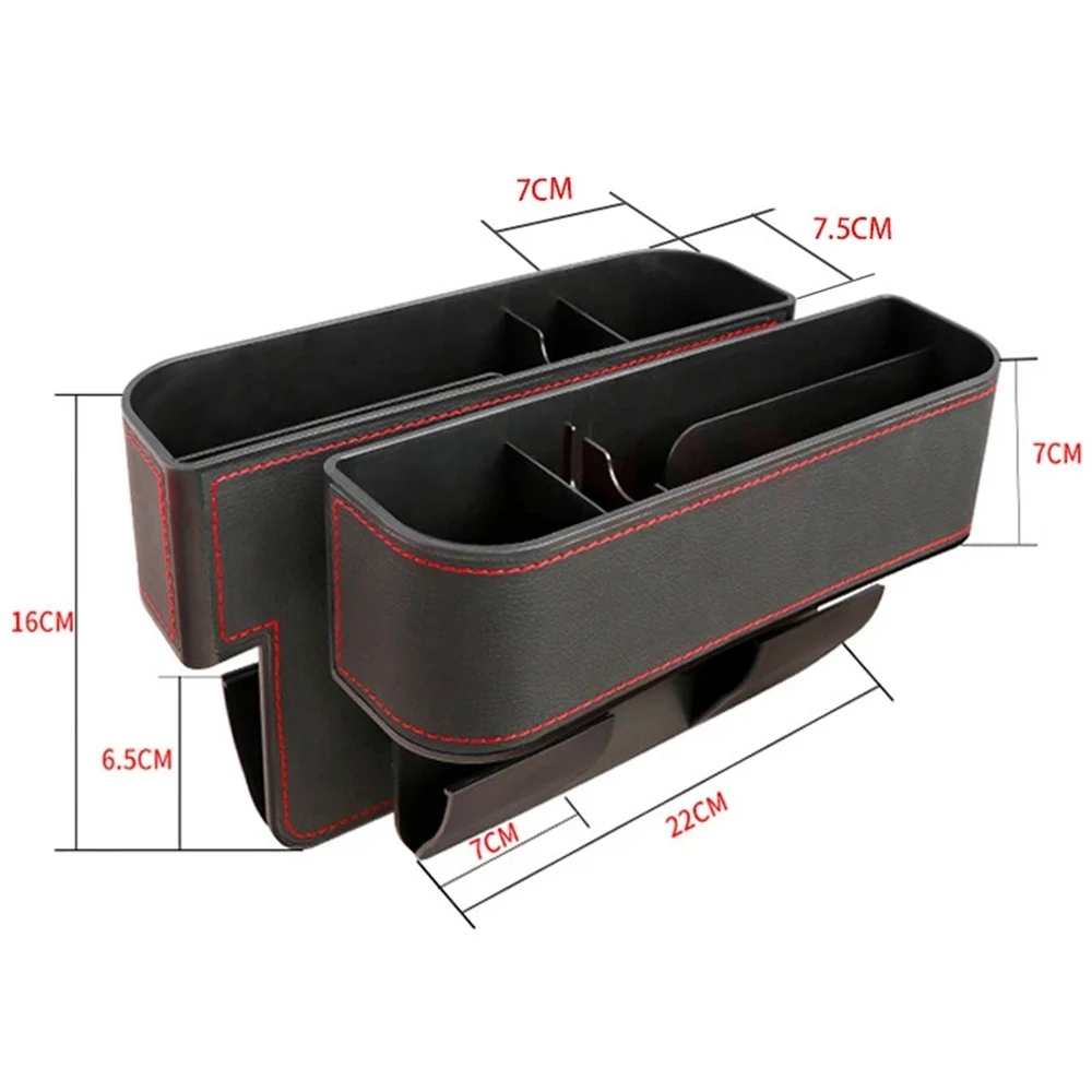 

Car Seat Gap Storage Universal Auto Seat Crevice Organizer Car Gap Storage Box Auto Accessories PU Leather