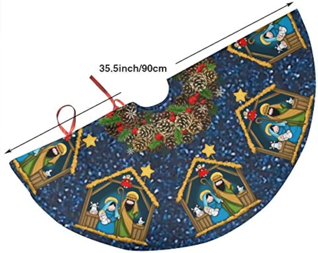Юбка для рождественской елки 36 дюймов с принтом в виде