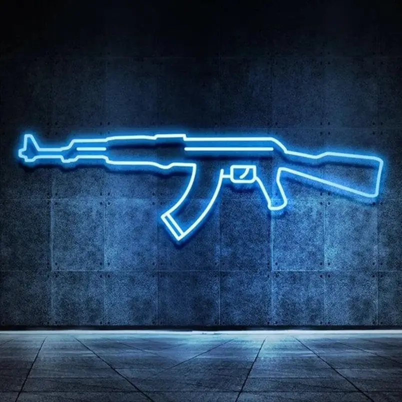 

Wanxing неоновая вывеска светильник пистолет на заказ светодиодный гибкий супер крутой подвесной художественный ночной Светильник для игрово...
