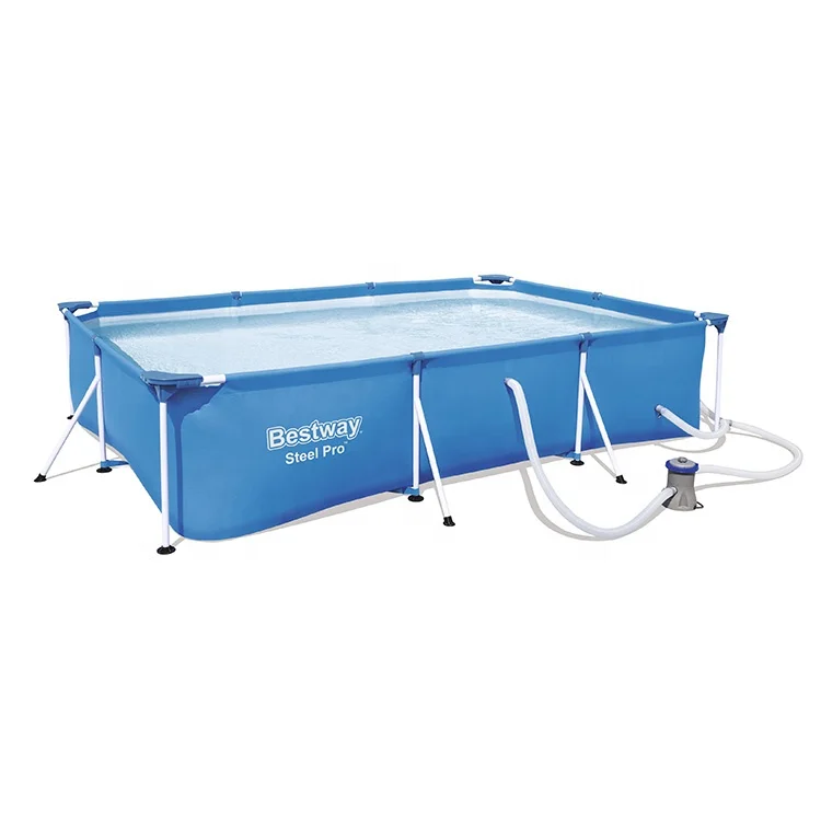 

Wholesale piscina rectangular inflatable swimming pool with steel frame