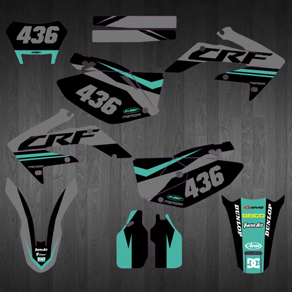 Наклейки с пользовательским номером 3 м графическая Наклейка для HONDA CRF250X 2004-2008 2009