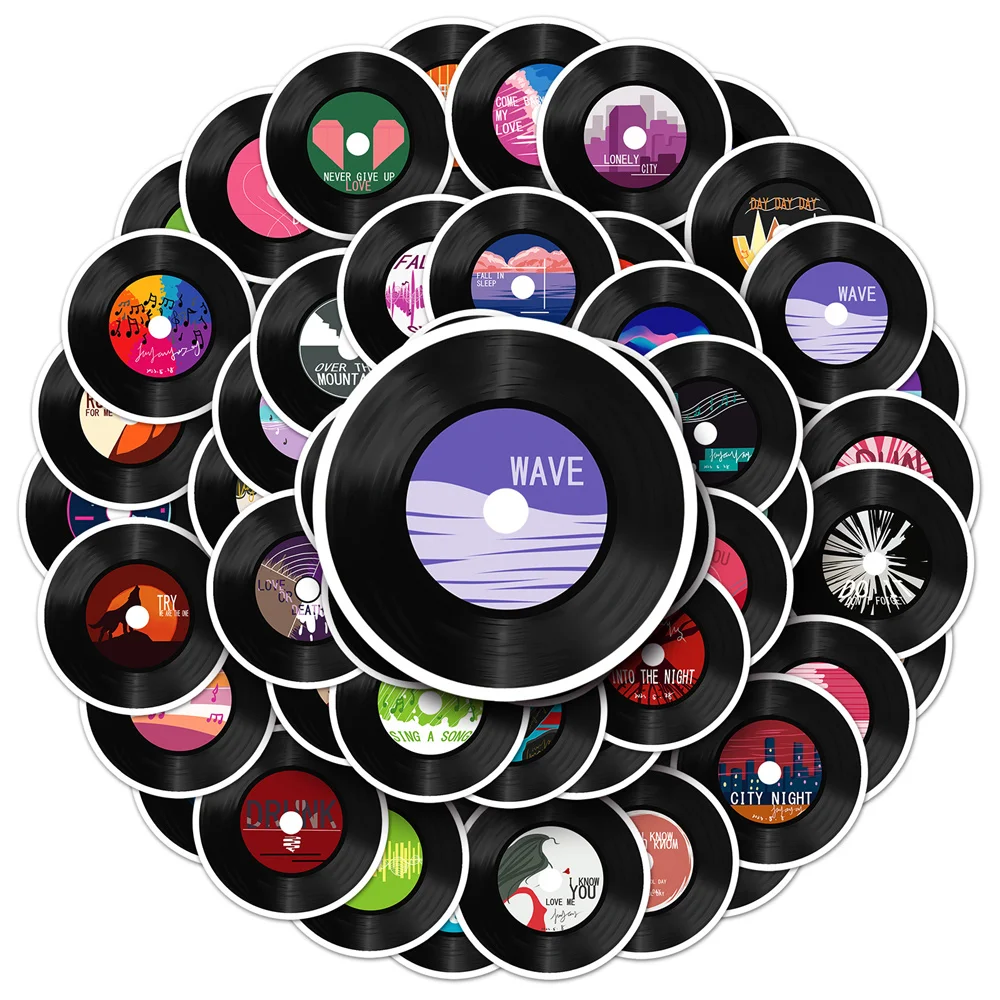 

10/30/50PCS Cartoon Record Personality Creative StickerRefrigerator Computer Mobile Phone SkateboardWaterproof Sticker Wholesale