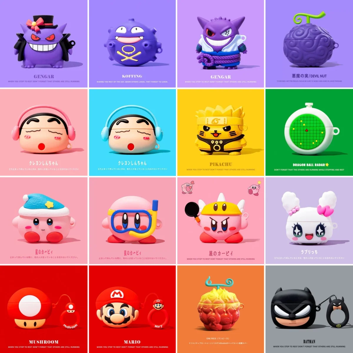 Фото Чехол для Airpods Pro 3, Pokemon Gengar Batman Devil Fruit 3D аниме, силиконовый противоударный чехол для наушников Airpods Pro 3, чехол №1