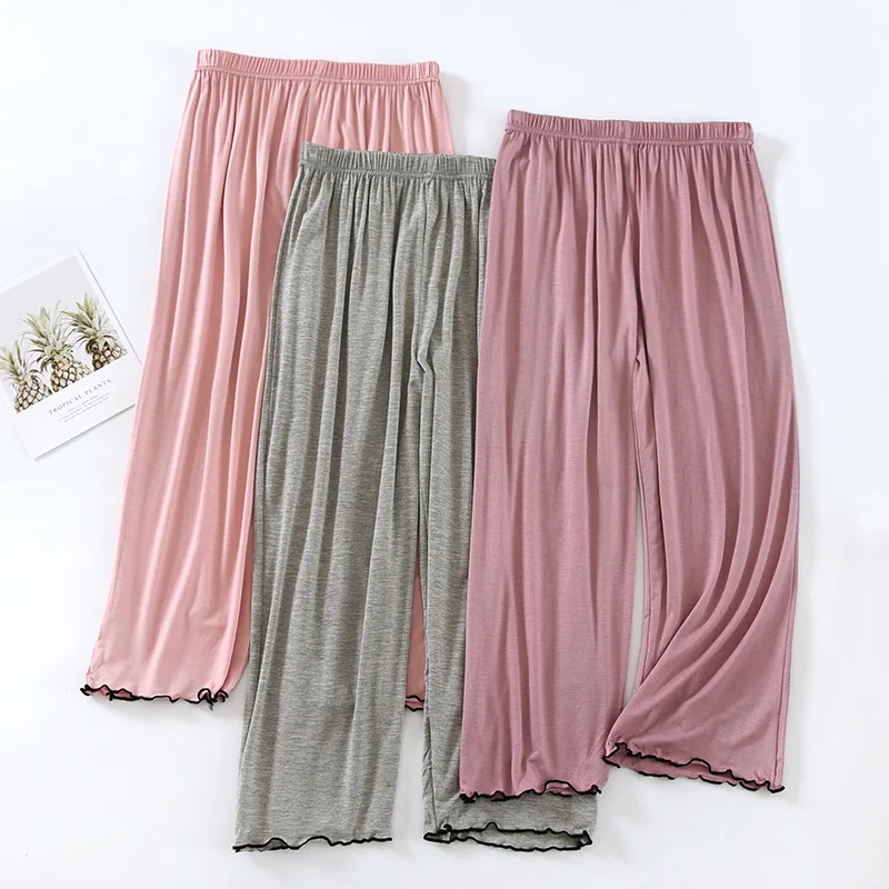 Sleep Pants Women’s Spring and Summer Modal Comfortable Sleep Capri Pants: Loose Nightwear for Home Sleep Pants Women’s Spring and Summer Modal Comfortable Sleep Capri Pants: Loose Nightwear for Home