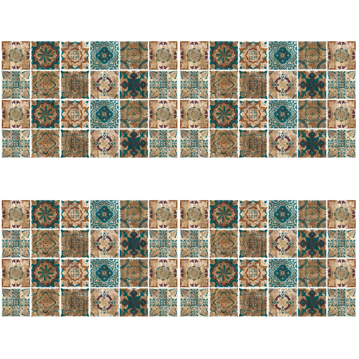 96 pcs Kitchen Tile Sticker Self-adhesive Wall Stickers Wall Decals Bathroom Tile Decorative Stickers