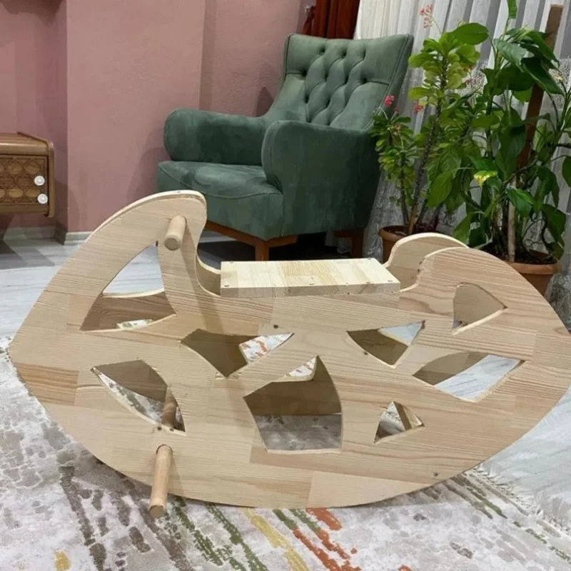 

Классическая лошадка-качалка, игрушечная лошадка-качалка из натурального дерева для малышей, лошадка-качалка Монтессори, детская игрушка ручной работы