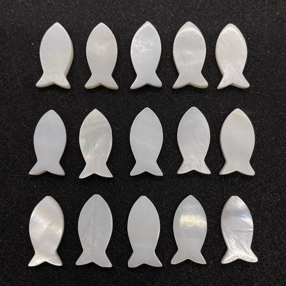 

20pcs/bag Natural White Shell Fine Fish Shape Loose Mother Beads Jewelry Making Handmade DIY Necklace Jewelry Accessories