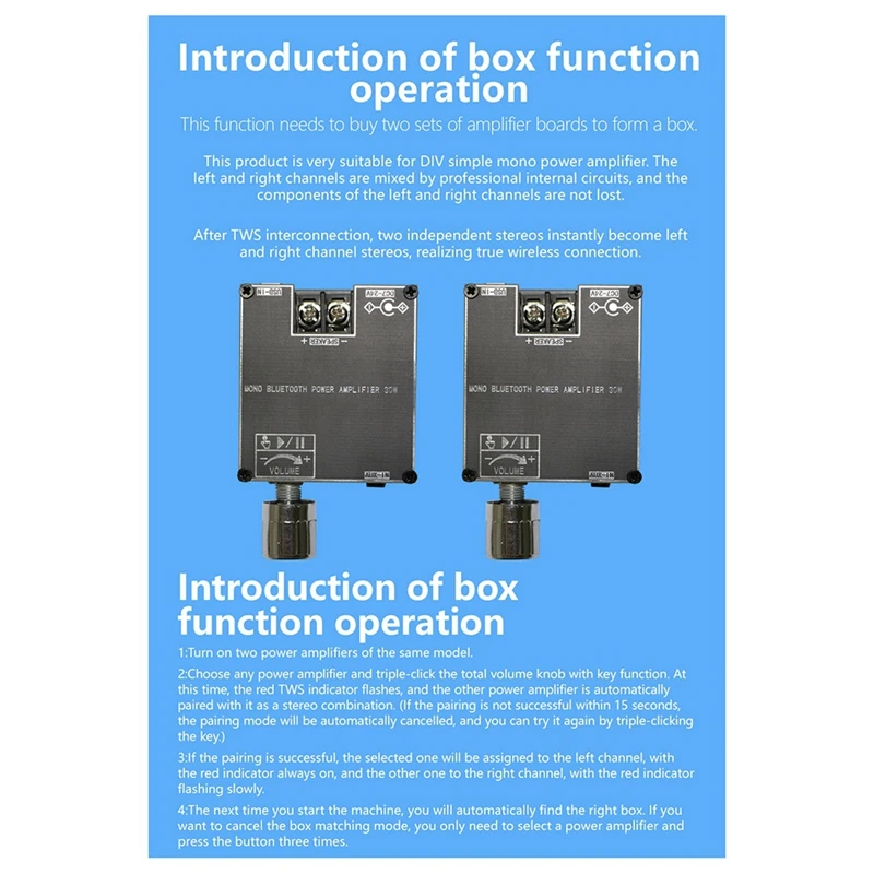 ZK301B Mono 30W BT5.3 Digital Audio Amplifier Module Supports True Wireless TWS With APP DIY Simple Board