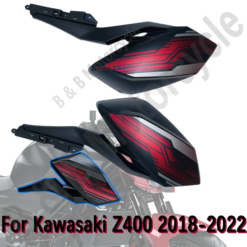 

For Kawasaki Z400 2018-2022 Front Upper Side Panel Cover Shield Cover Gas Fuel Tank Side Panel Fairing for z400 set Red Black