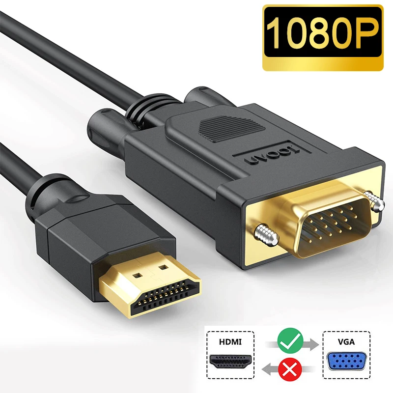 

HDMI-Compatible HDMI to VGA Cable 1M 1080P HD Video Adapter Male to Male 1920*1080P For Computer Desktop Laptop PC Monitor