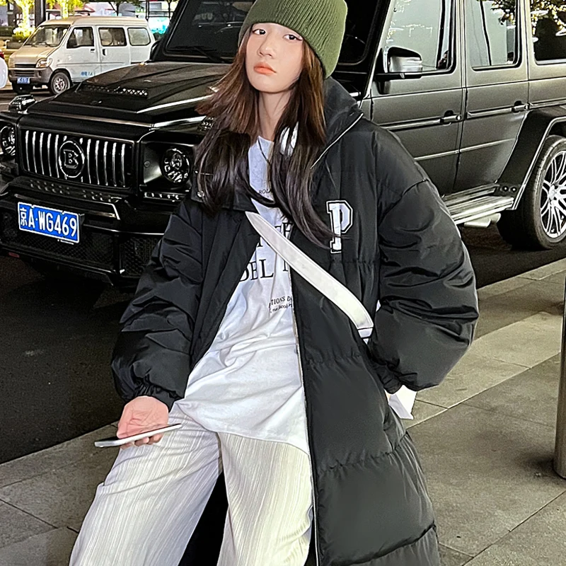 2022 winter fashion new down cotton parka women's alphabet type winter coat long thick padded jacket warm women's jacket trend