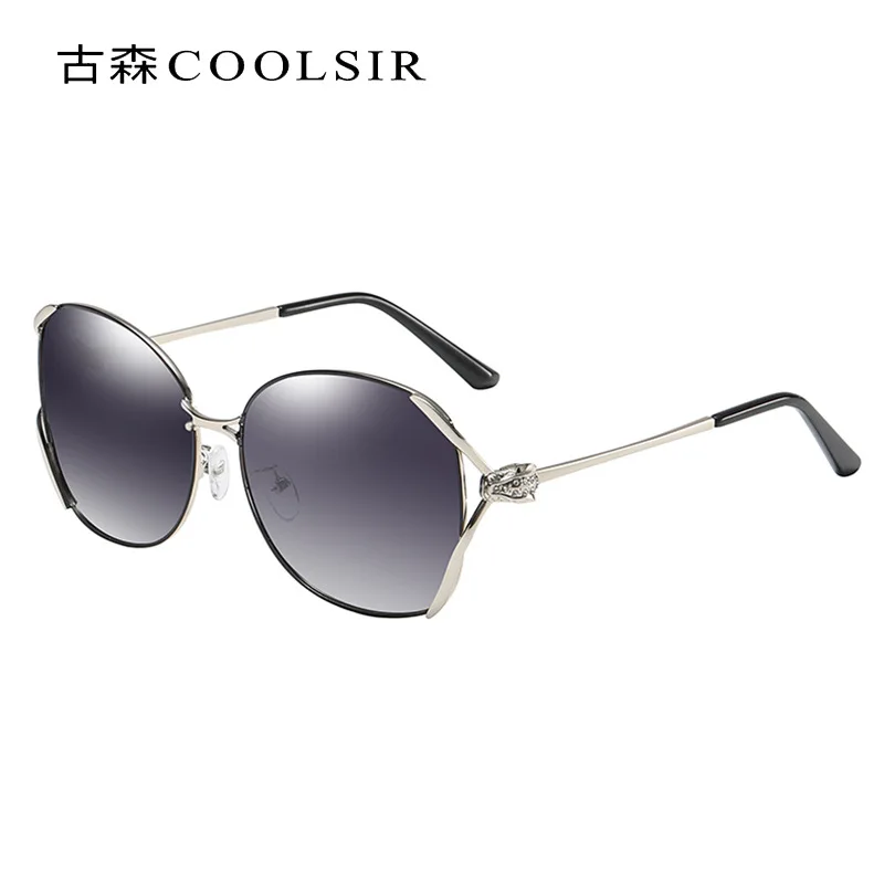 Женские антибликовые поляризованные солнцезащитные очки в металлической оправе