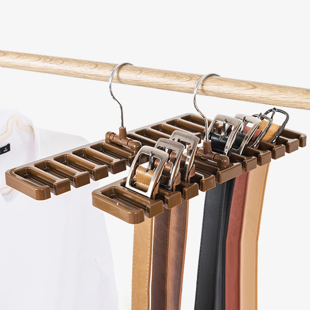 

10 Slot Tie Belt Hanger Wardrobe Belt Rotating Organizer Rack Multifuctional Scarf Hanger Home Closet Storage Holder