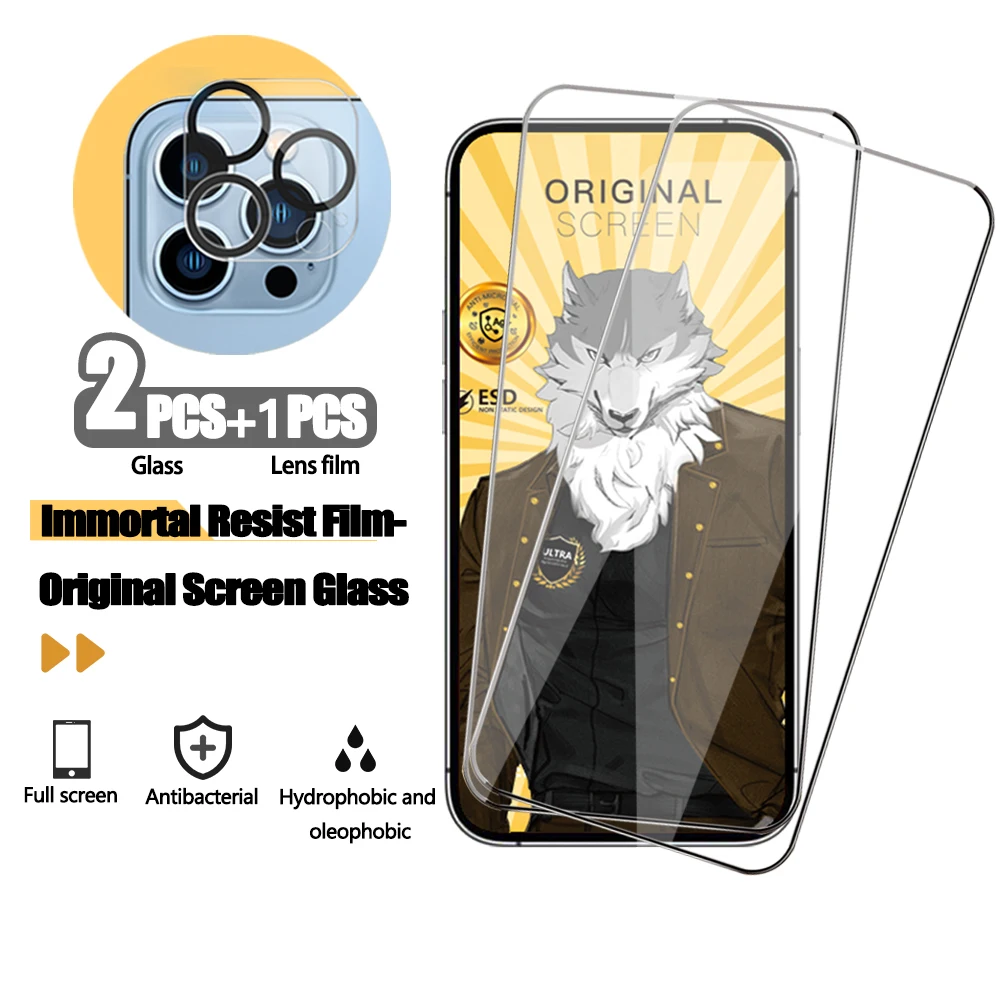 

2 шт. полное покрытие прозрачные защитные пленки для IPhone 12 11 Pro Max 13 14 со стеклом объектива для iPhone XS XR X 7 8 6 Plus