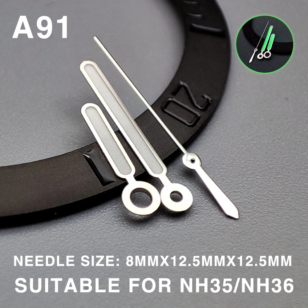 Фото Аксессуары для часов Стрелки Superluminova Сине-зеленые стрелки для NH36/35, 4r36 A1~A104 Механизм корпуса №5