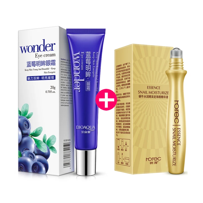 

2pcs BIOAQUA Blueberry Snail Serum Eye Cream Anti-Aging Skin Care Anti Dark Circles Moisturizing Anti Wrinkle Beauty Eyes Care