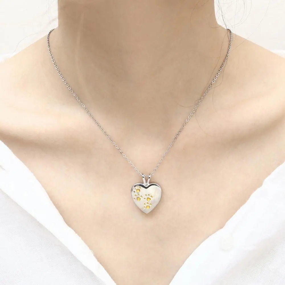 

Dog Keepsake Necklace Love-heart Shape Anniversary Delicate Pet Ashes Keepsake Cremation Urn Pendant for Men Women