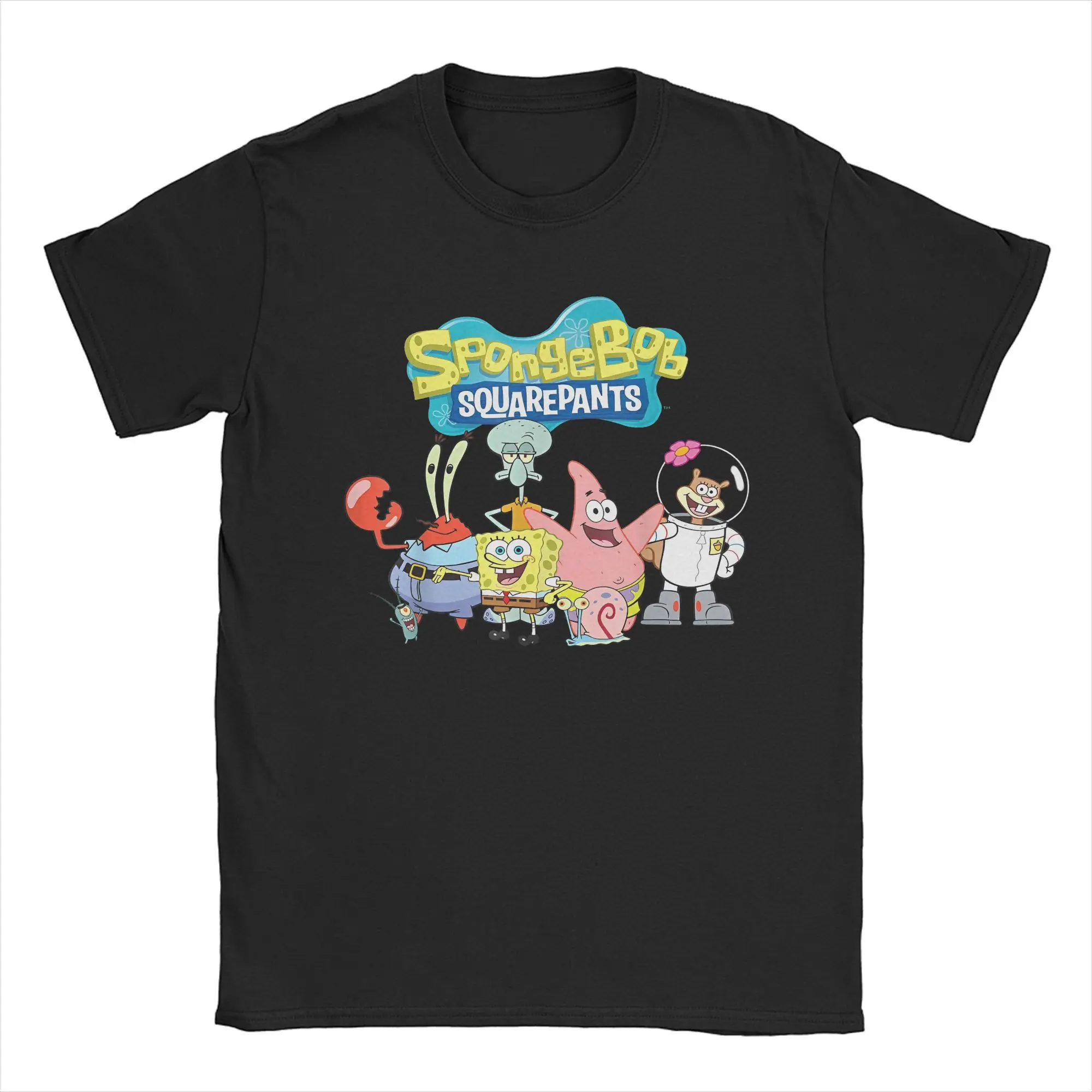 Футболка мужская с круглым вырезом хлопок принт мультяшным принтом короткие