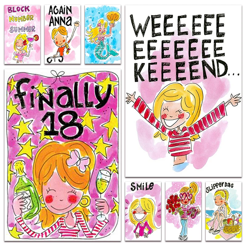 

New 5D Full Diamond mosaic Blond Amsterdam Cartoon Girl DIY Diamond painting embroidery Comic boy cross stitch Home decor E133