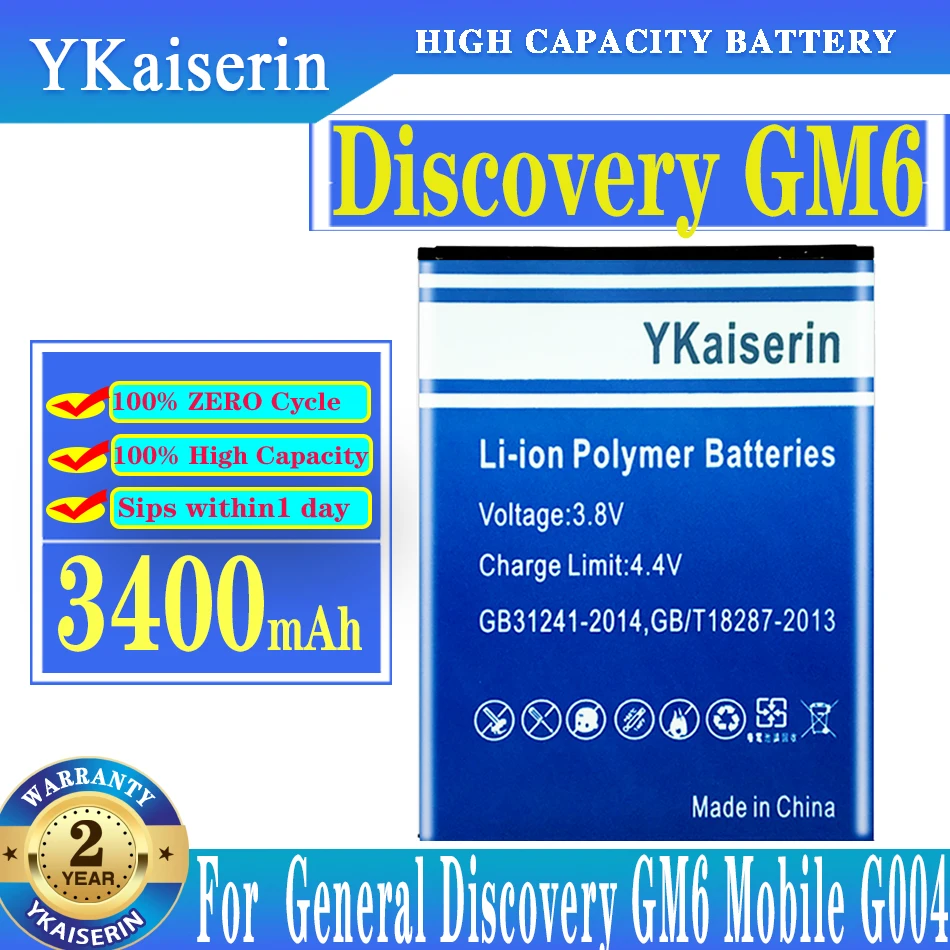 

Ykaisсеребрин 3400 мАч для общего обнаружения GM6 GM 6 мобильный G004 сменный аккумулятор батарея + номер отслеживания