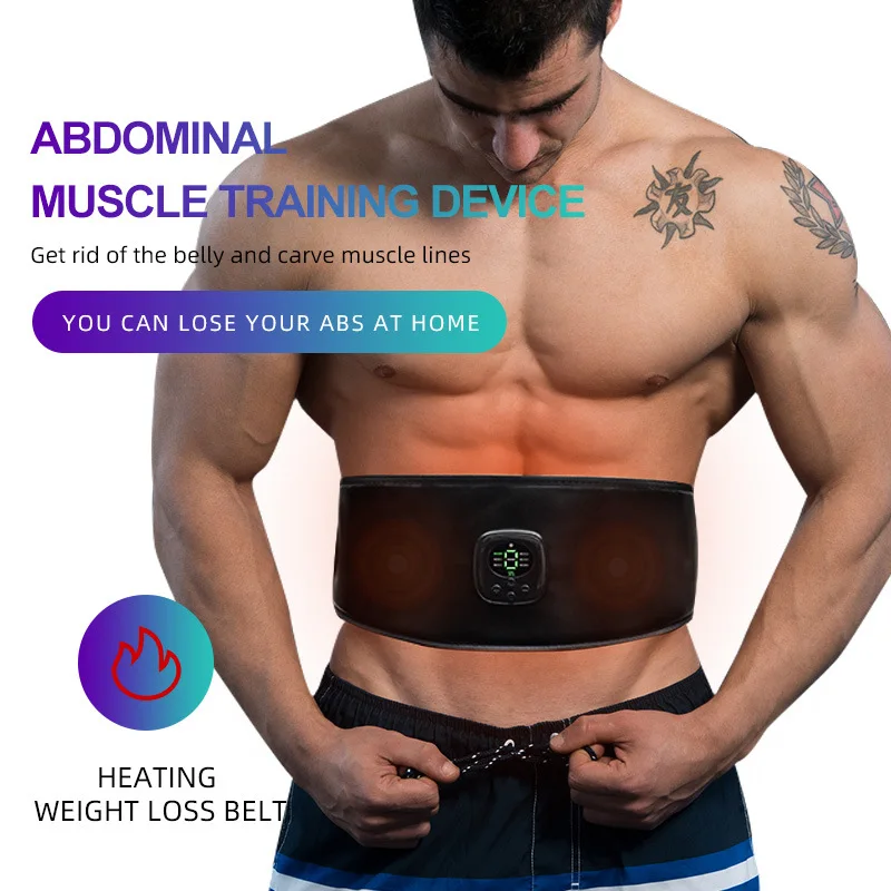 

Electric Abdominal Toning Belt EMS Body Massage Slimming Belt Heating Warm Belly Abdomen Muscle Stimulator Fitness Weight Lose