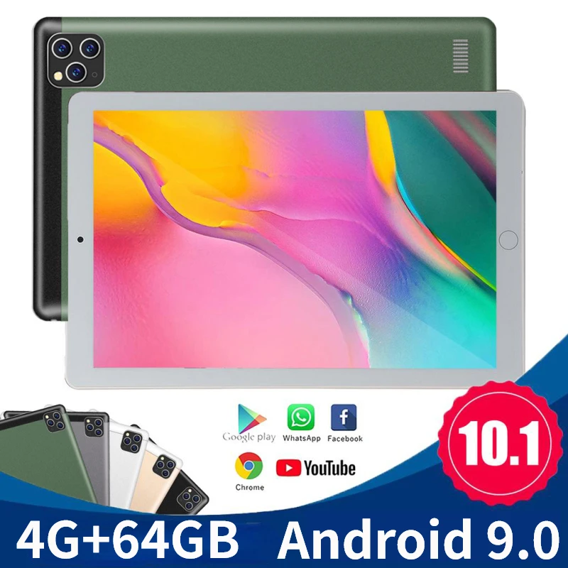 Tablet PC 2023 New 10.1 Inch 4G+64GB Android 9.0 4G WiFi Student Online Learning Machine  Tablet Call Universal Chicken Game