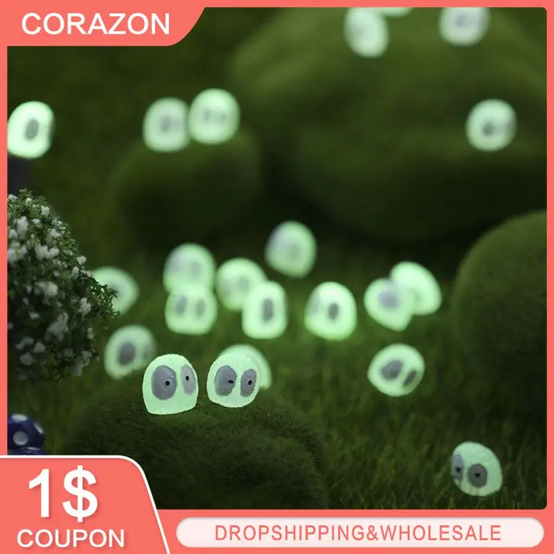 

5-Mini Luminous Briquettes Elfs Dust Sprite Micro Ornaments Glowing Potted Ornament Miniature Gardening Potted Decor