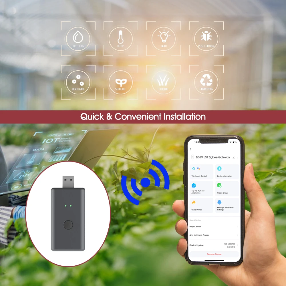 Zigbee USB-шлюз умный тестер почвы монитор температуры и влажности воздуха садовая