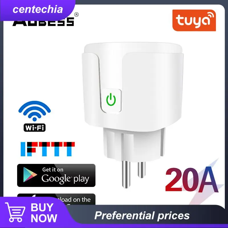 

Smart Outlet Power Monitor Smart Plug Remote Control Voice Control Power Outlet Smart Home Yandex Tuya Smart Power Plug Timer