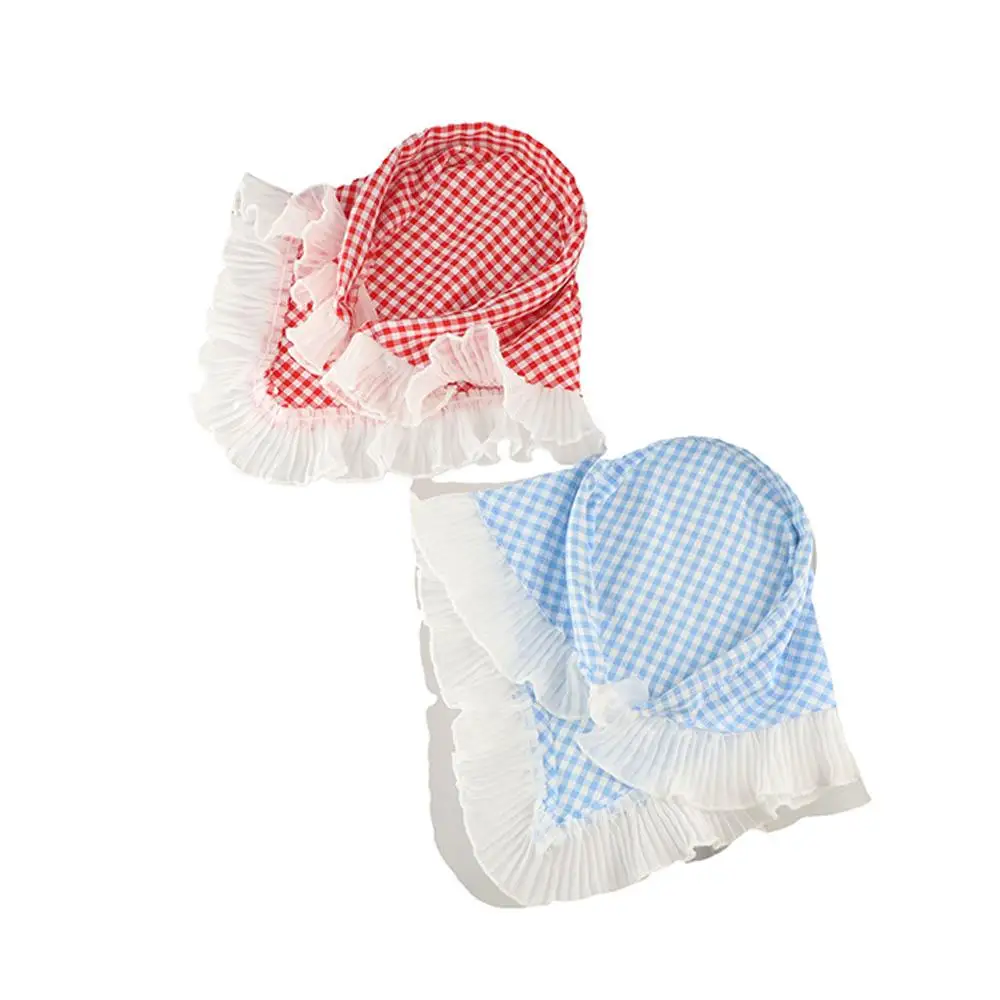 Винтажная клетчатая треугольная бандана с принтом тюрбан кружевной шарф для