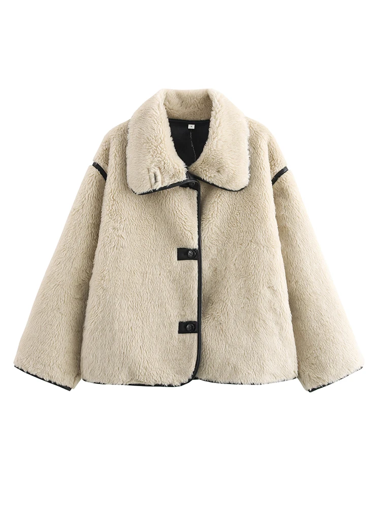 Новинка 2024 осенне-зимняя женская повседневная плюшевая куртка модный женский