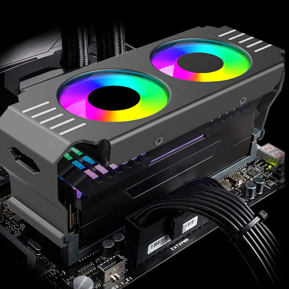 Оперативная память для компьютера модульный кулер для ПК DDR4 DDR5, двойной вентилятор 120 мм, ARGB Sync PWM вентиляторы, алюминиевый RGB Охлаждающий радиатор для DDR4 DDR5