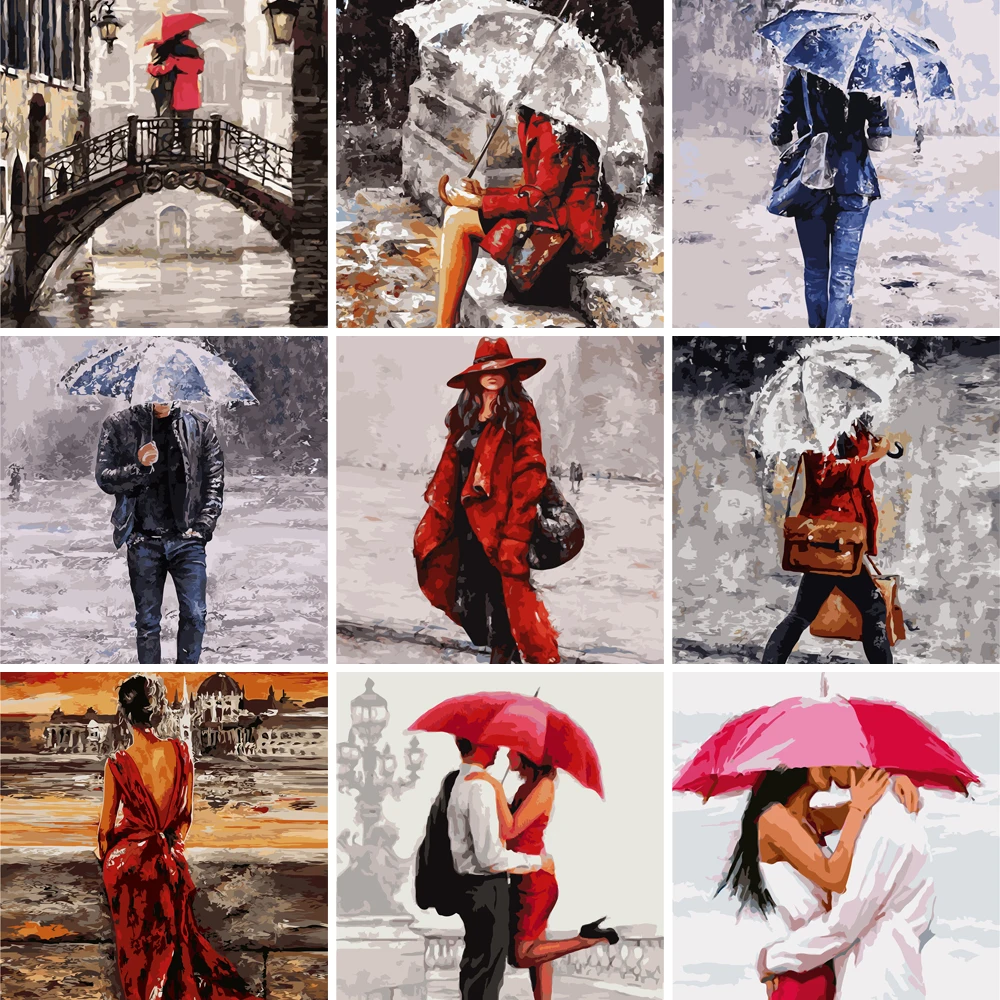 

KPACKA PACKPACKA DIY Painting By Numbers people Umbrella men women 40x50cm VA-0050 picture by number adults 2022