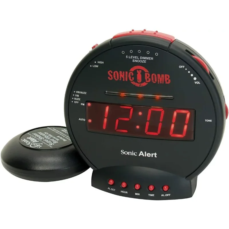 With Bed Shaker Vibrator And Digital Display - Black & Red