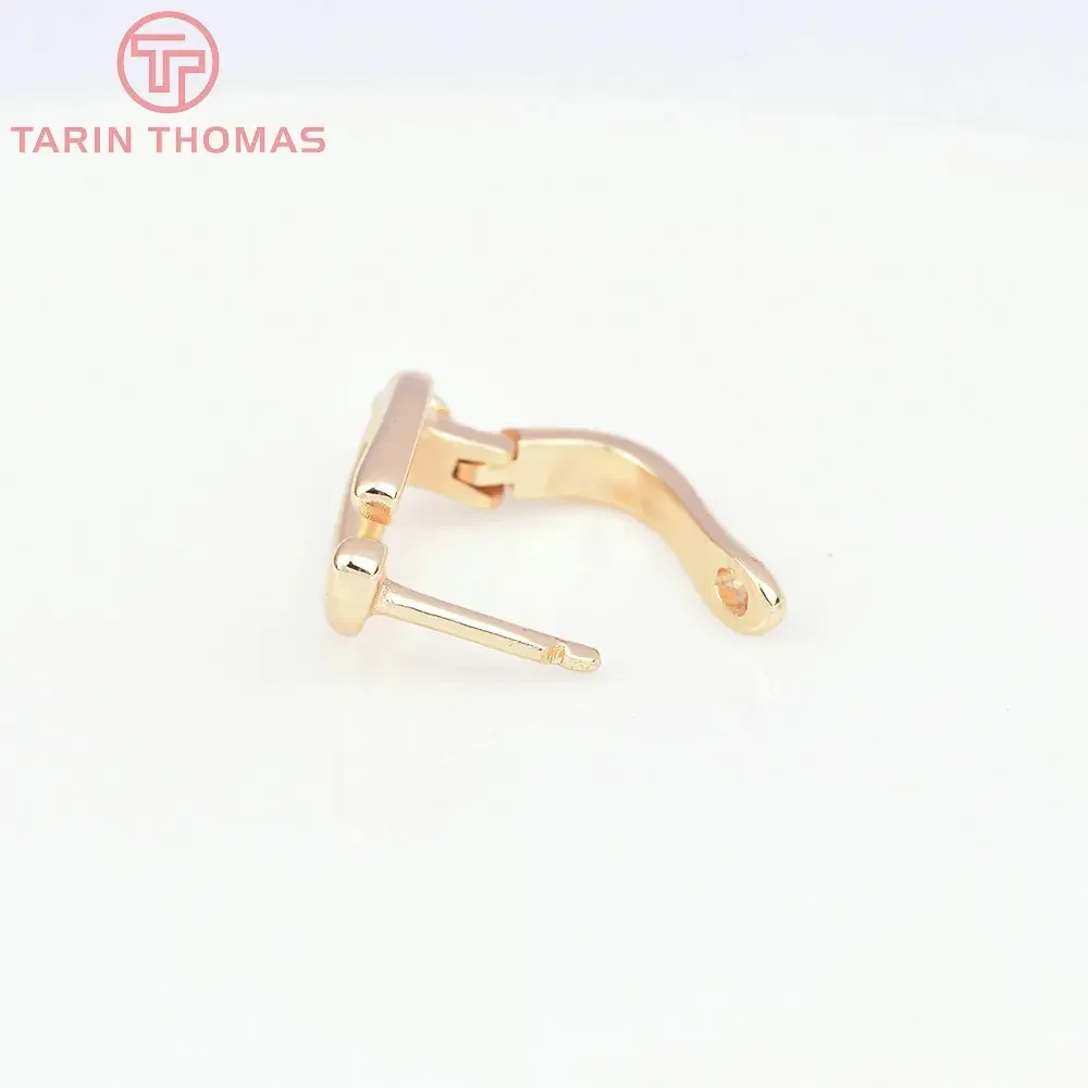 (4505) 4 шт. 9x19 5 мм 24-каратного золота латунная нерегулярная застежка для сережек