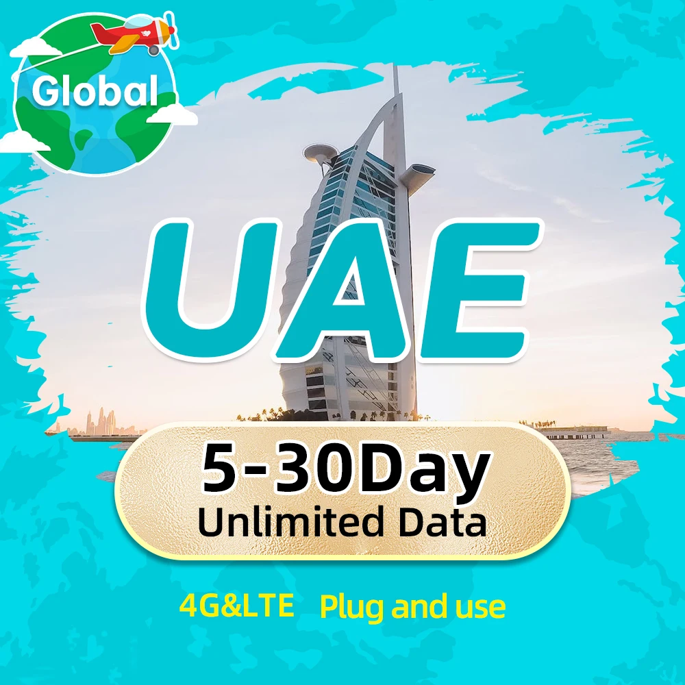 

United Arab Emirates Prepaid Sim Card,Etisalat/DU Data card,UAE data sim card, data card 4G unlimited Internet Data Plan
