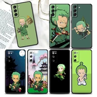 cartoon one piece zoro luffy phone case for samsung galaxy s22 s7 s8 s9 s10e s21 s20 fe plus ultra 5g silicone case cover bandai