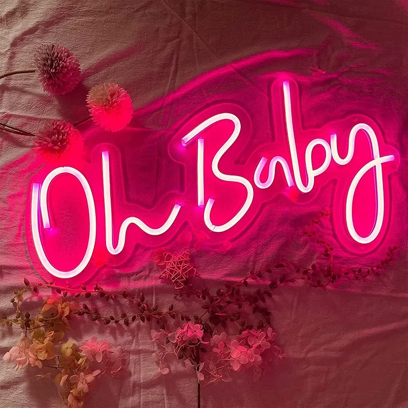 

Oh Baby Neon Signs Can Be Personalized Custom Neon Sign For Wedding Happy Birthday Party Wall Decor Bedroom Decor