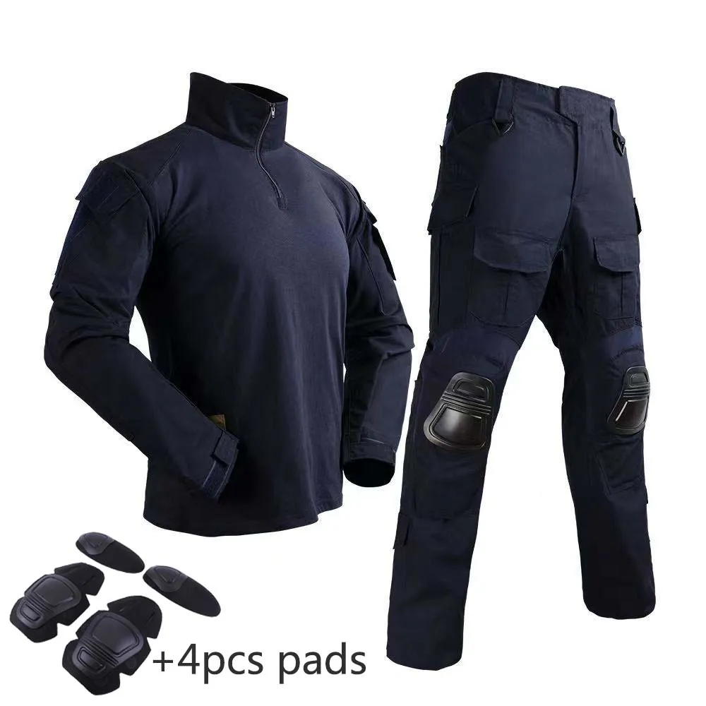 Tactical Tee Shirt Pants G3 Combat Suit with Pads Update Camo Airsoft Military Combat Hunting Multi-pocket Uniform Waterproof