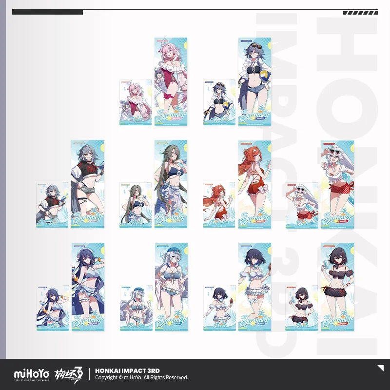 Фото Предзаказ: Официальный мерч Sunsyea Honkai Impact 3rd от miHoYo, серия YYXR, 6 акриловых подставок-значков с Кианой, Сиеле, Фу Хуа, Элизией №4