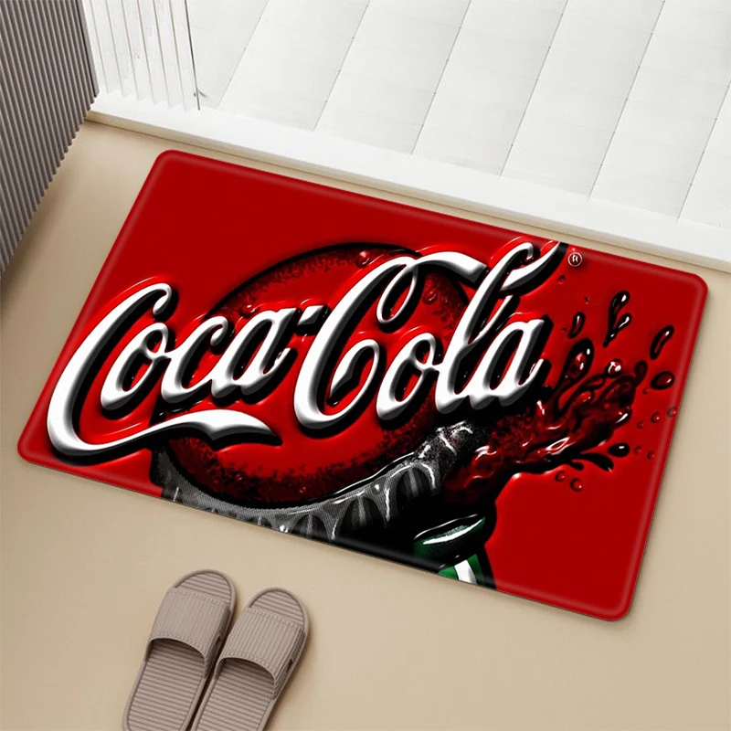 

Entrance Door Mat Kitchen Rug Cocas Cola Mats Living Room Carpet Children Doormat Design Non-slip Rugs Floor Carpets Bathroom